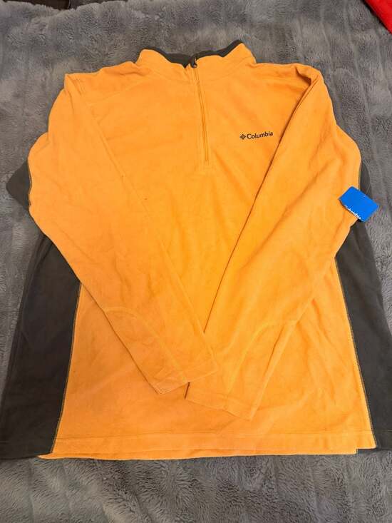 Columbia Other - Columbia Men's Orange and Grey Quarter-Zip Fleece Pullover Size XL